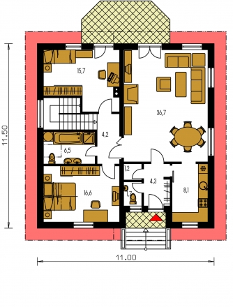 Plan de sol du rez-de-chaussée - TREND 275